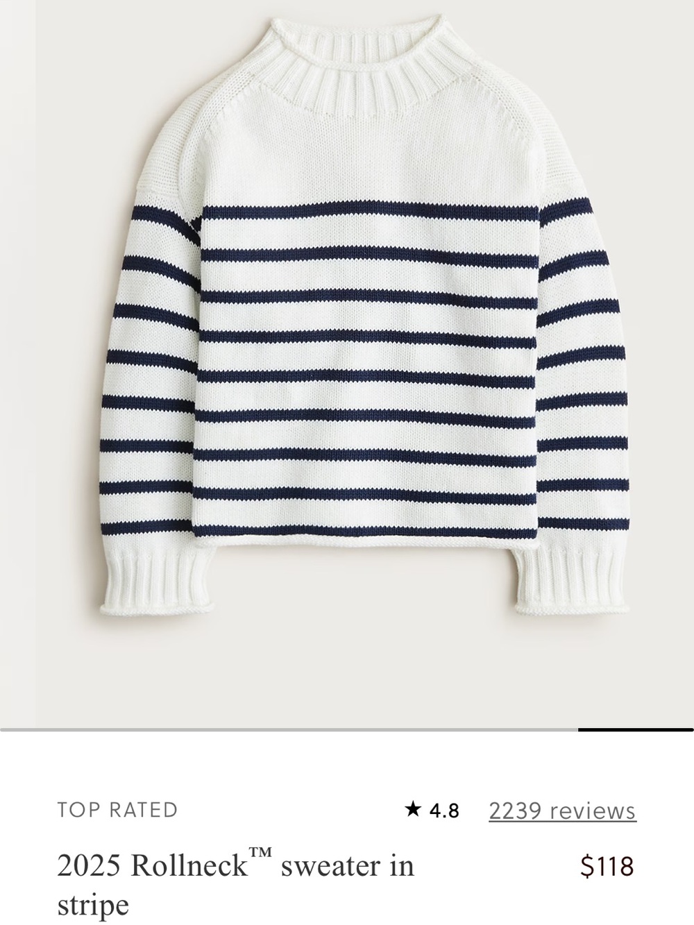 Jcrew 2025 Rollneck™ sweater in stripe